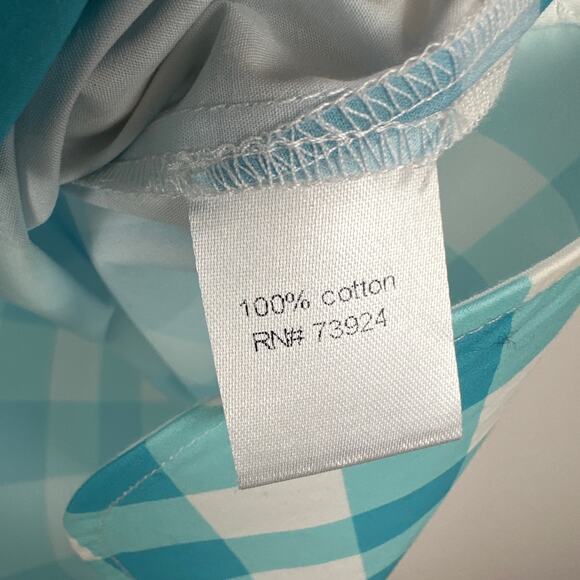 Ming Wang Gingham Ruffle Collar Top Blouse Relaxed Cotton Blue Popover XXS NWT - Picture 11 of 12